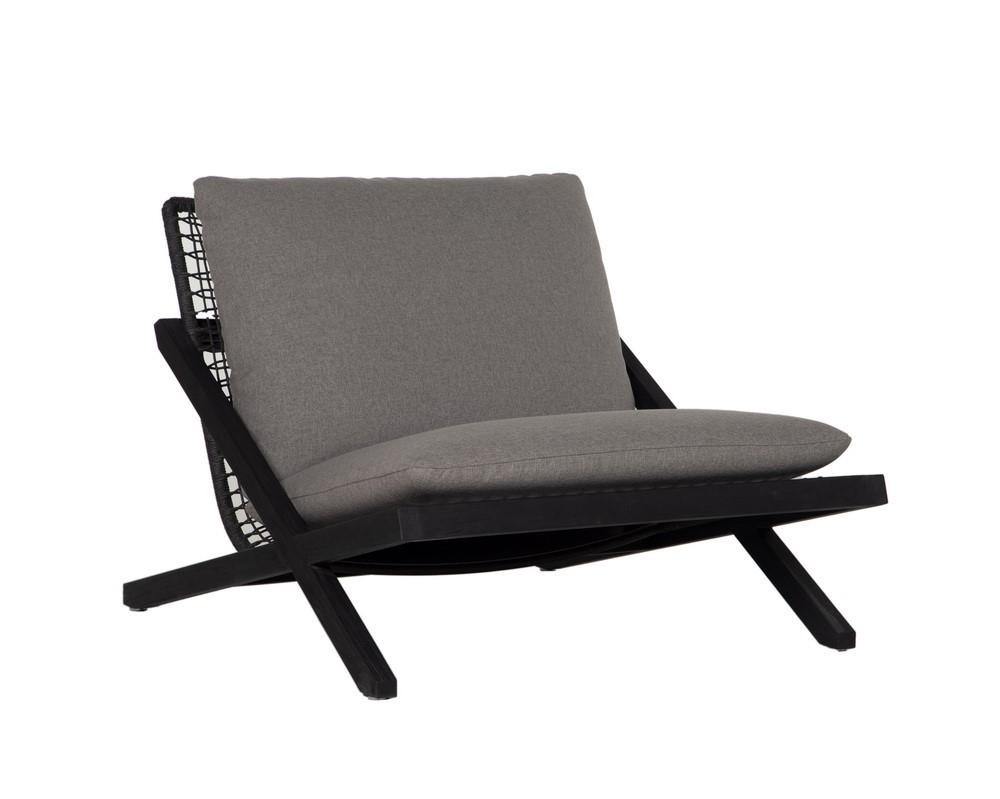 Bari Lounge Chair in Charcoal with Gracebay Grey fabric, showcasing its stylish design and durable materials.