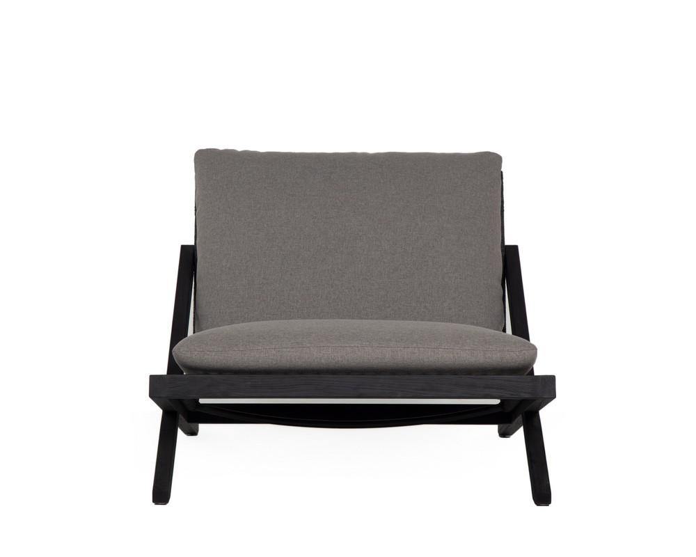 Bari Lounge Chair in Charcoal with Gracebay Grey fabric, showcasing its stylish design and durable materials.