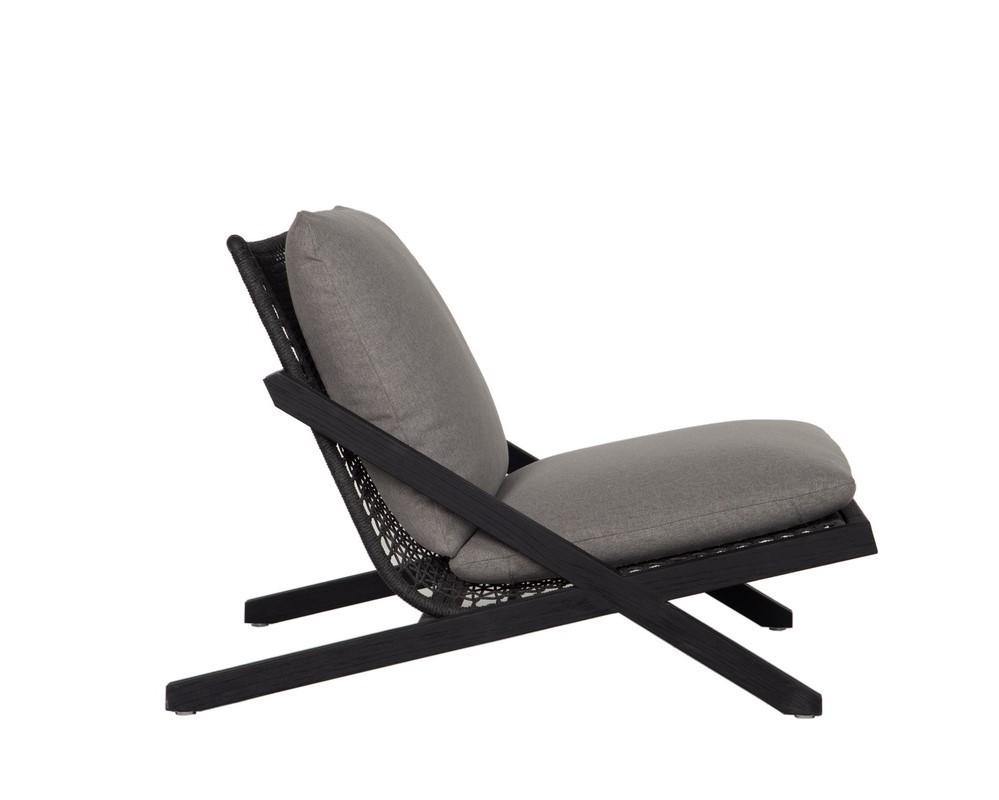 Bari Lounge Chair in Charcoal with Gracebay Grey fabric, showcasing its stylish design and durable materials.