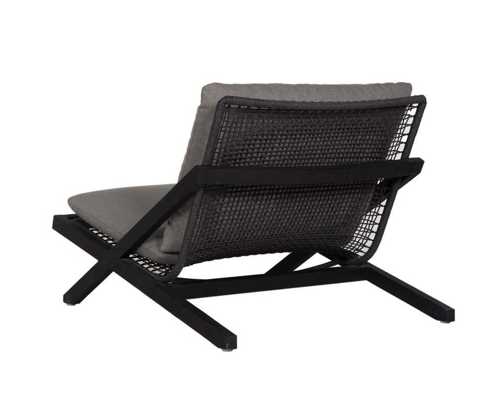 Bari Lounge Chair in Charcoal with Gracebay Grey fabric, showcasing its stylish design and durable materials.