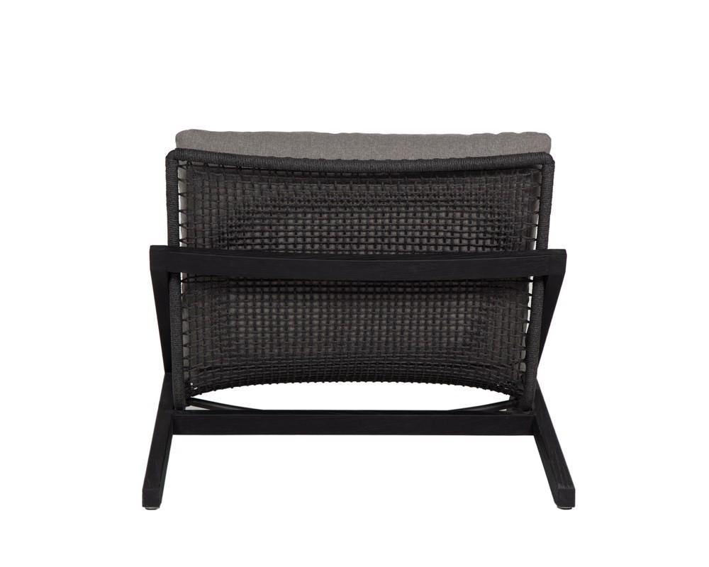 Bari Lounge Chair in Charcoal with Gracebay Grey fabric, showcasing its stylish design and durable materials.