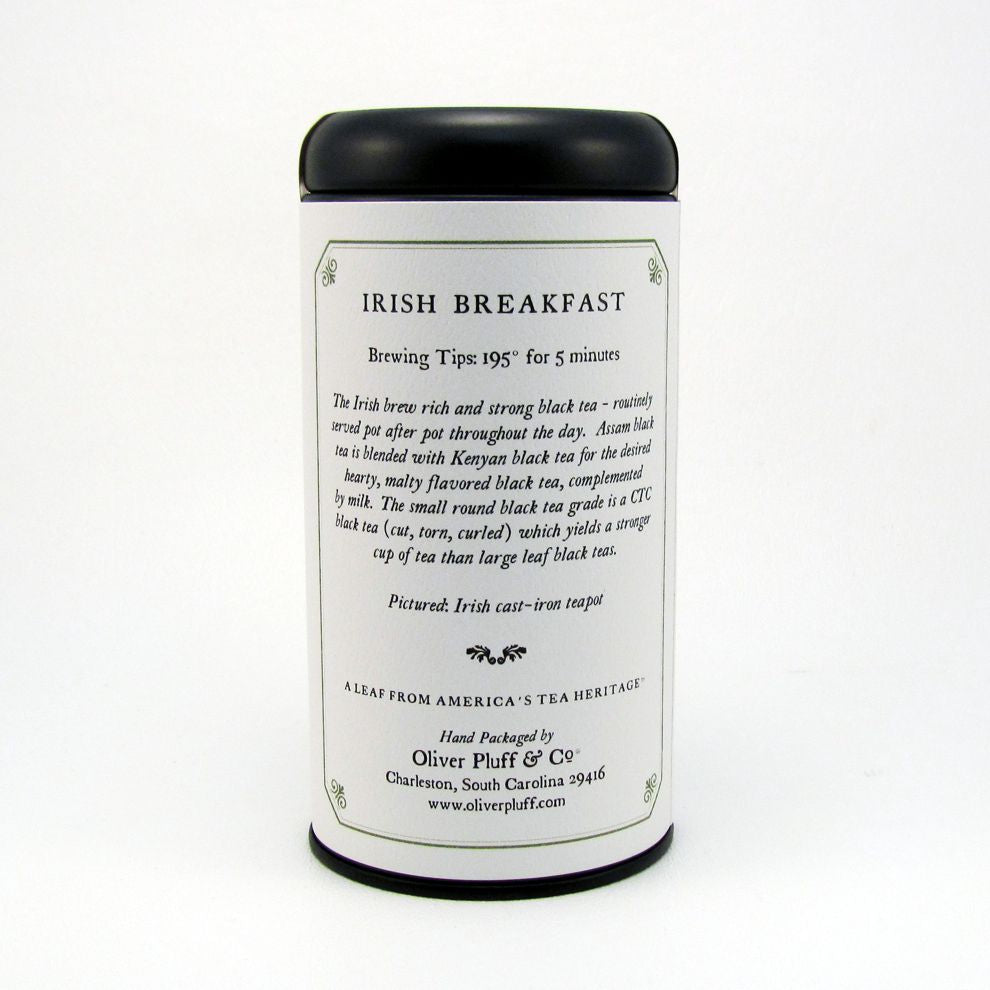 British Heritage Black Tea Trio featuring three signature tins of English Breakfast, Earl Grey, and Irish Breakfast loose teas.