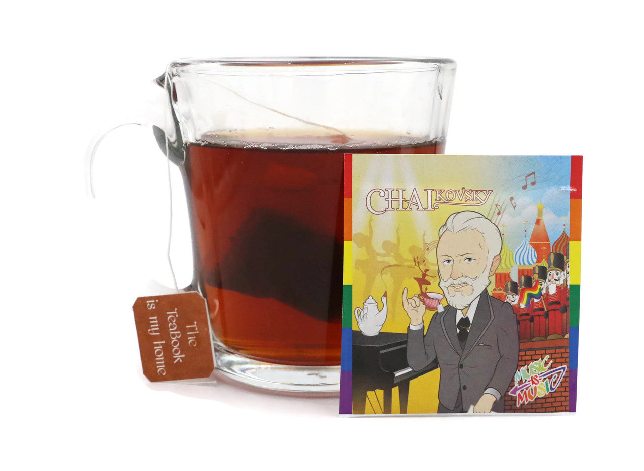 ChaiKovsky Classic Chai tea pack featuring artistic design inspired by Tchaikovsky, showcasing a ballerina and swan elements.