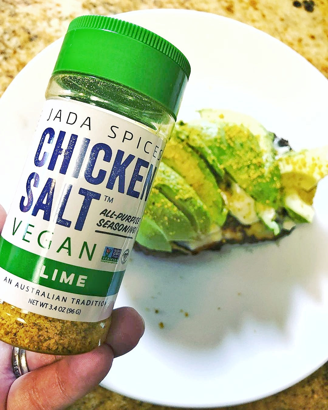 A jar of Chicken Salt Lime Flavor seasoning with a vibrant label showcasing its citrusy ingredients.