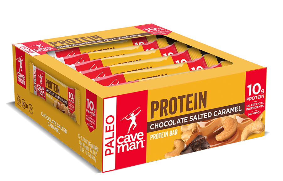 Chocolate Salted Caramel Protein Bars drizzled with dark chocolate, showcasing a delicious and nutritious snack option packed with protein.