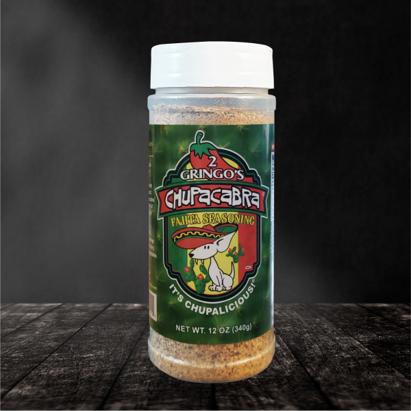 Chupacabra Fajita Seasoning 12 oz package featuring vibrant packaging and spice blend.