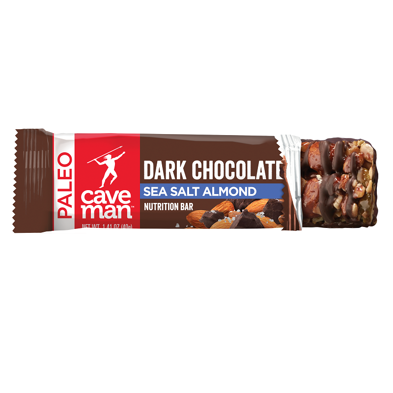 Dark Chocolate Sea Salt Almond Nutrition Bars with crunchy almonds and rich dark chocolate, individually wrapped for convenience.