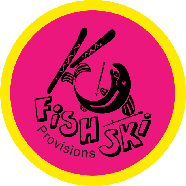 A collection of FishSki Provisions stickers showcasing vibrant designs for outdoor enthusiasts.