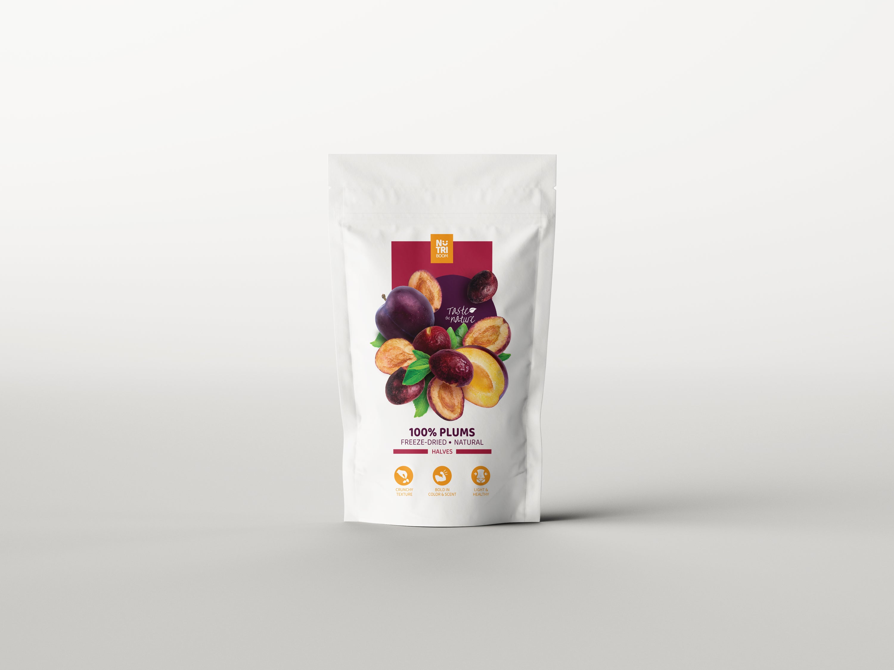 A bowl of freeze-dried plums showcasing their vibrant color and texture, perfect for healthy snacking.