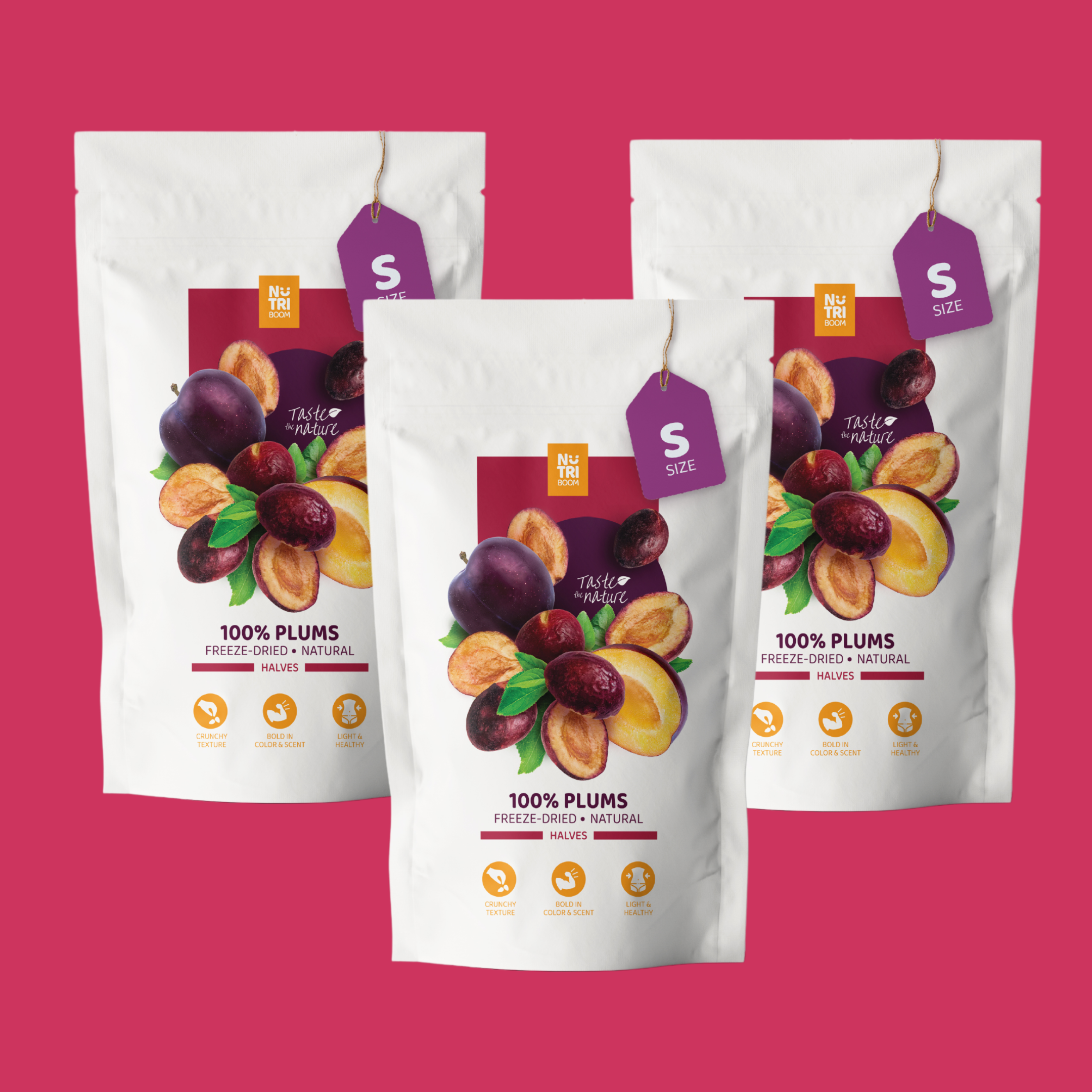 A bowl of freeze-dried plums showcasing their vibrant color and texture, perfect for healthy snacking.