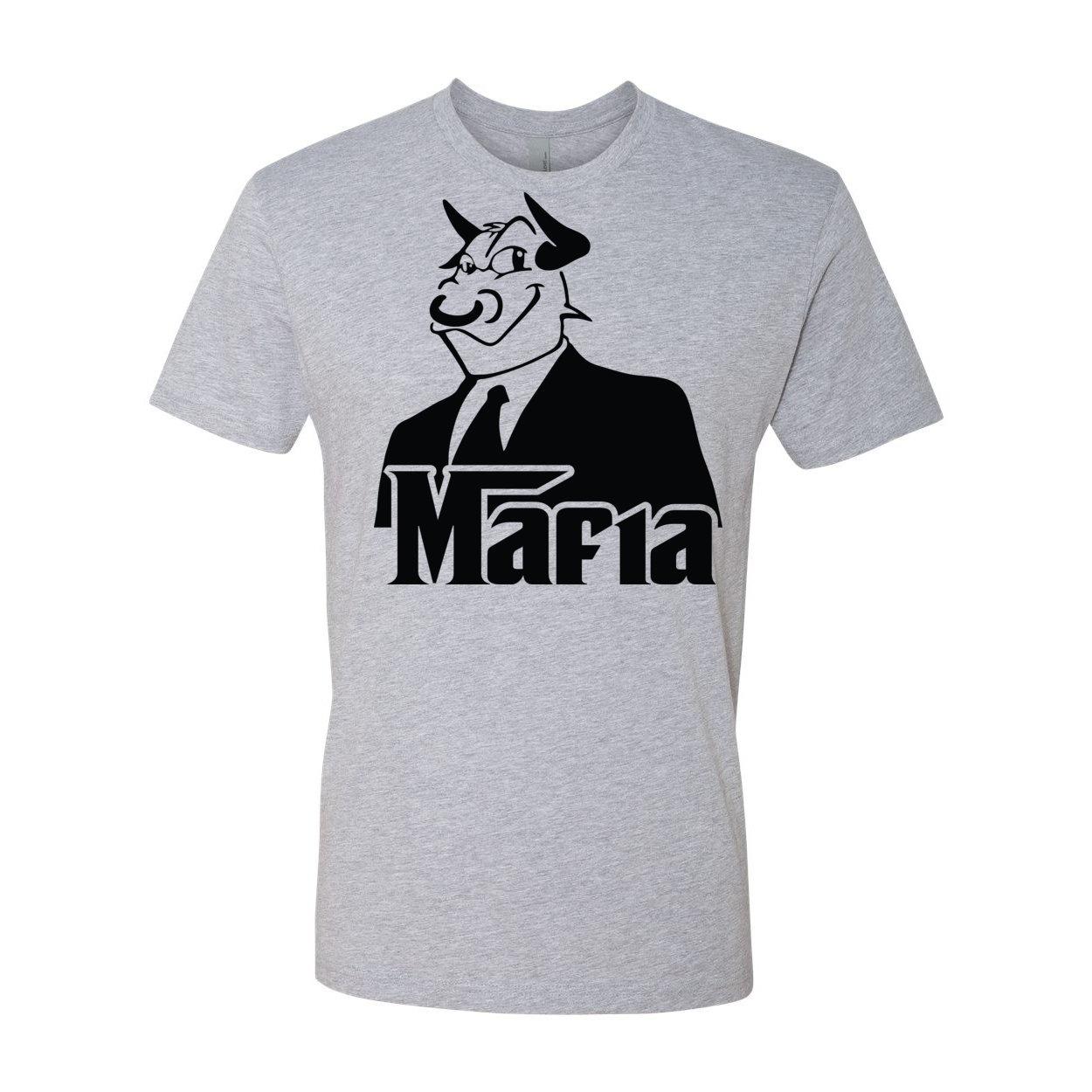 Front Print Mafia 2 Black Print t-shirt showcasing stylish design and soft fabric.