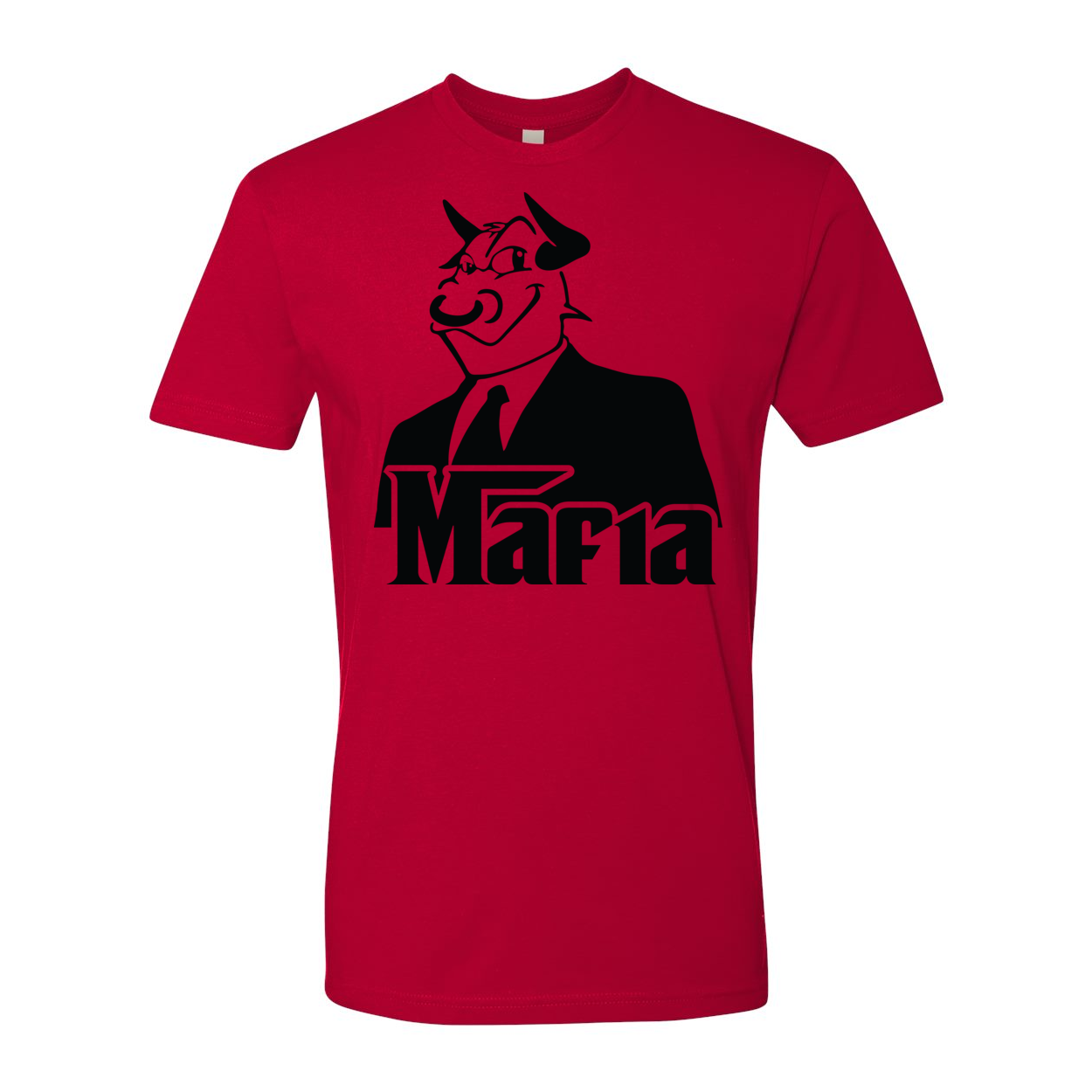 Front Print Mafia 2 Black Print t-shirt showcasing stylish design and soft fabric.