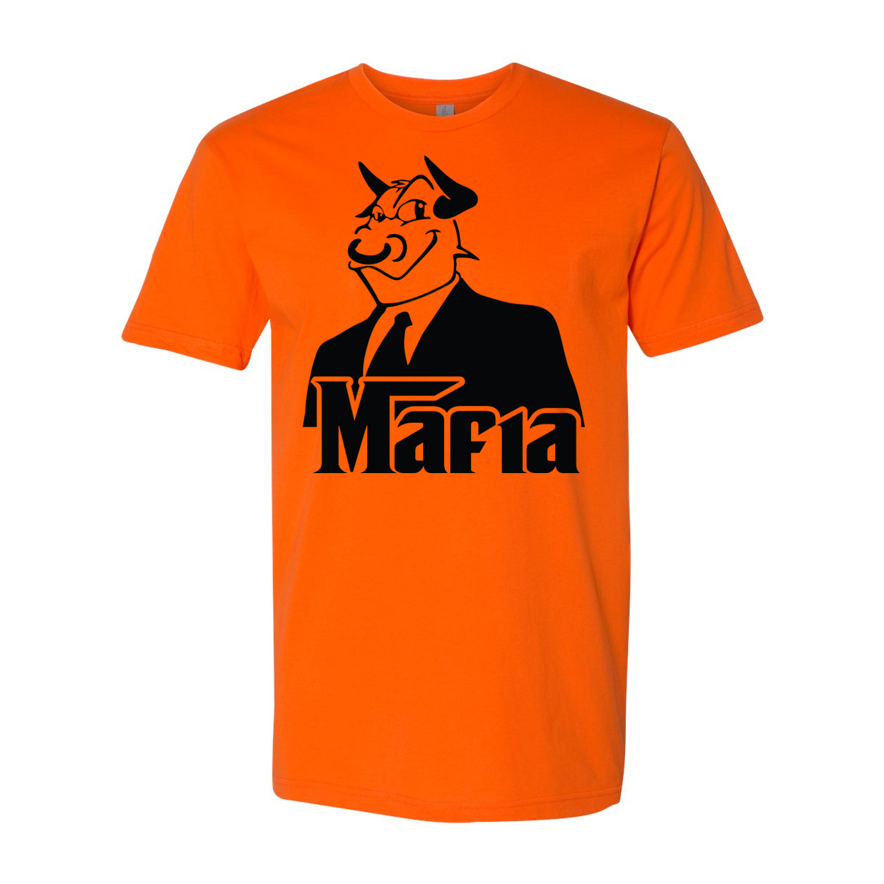 Front Print Mafia 2 Black Print t-shirt showcasing stylish design and soft fabric.