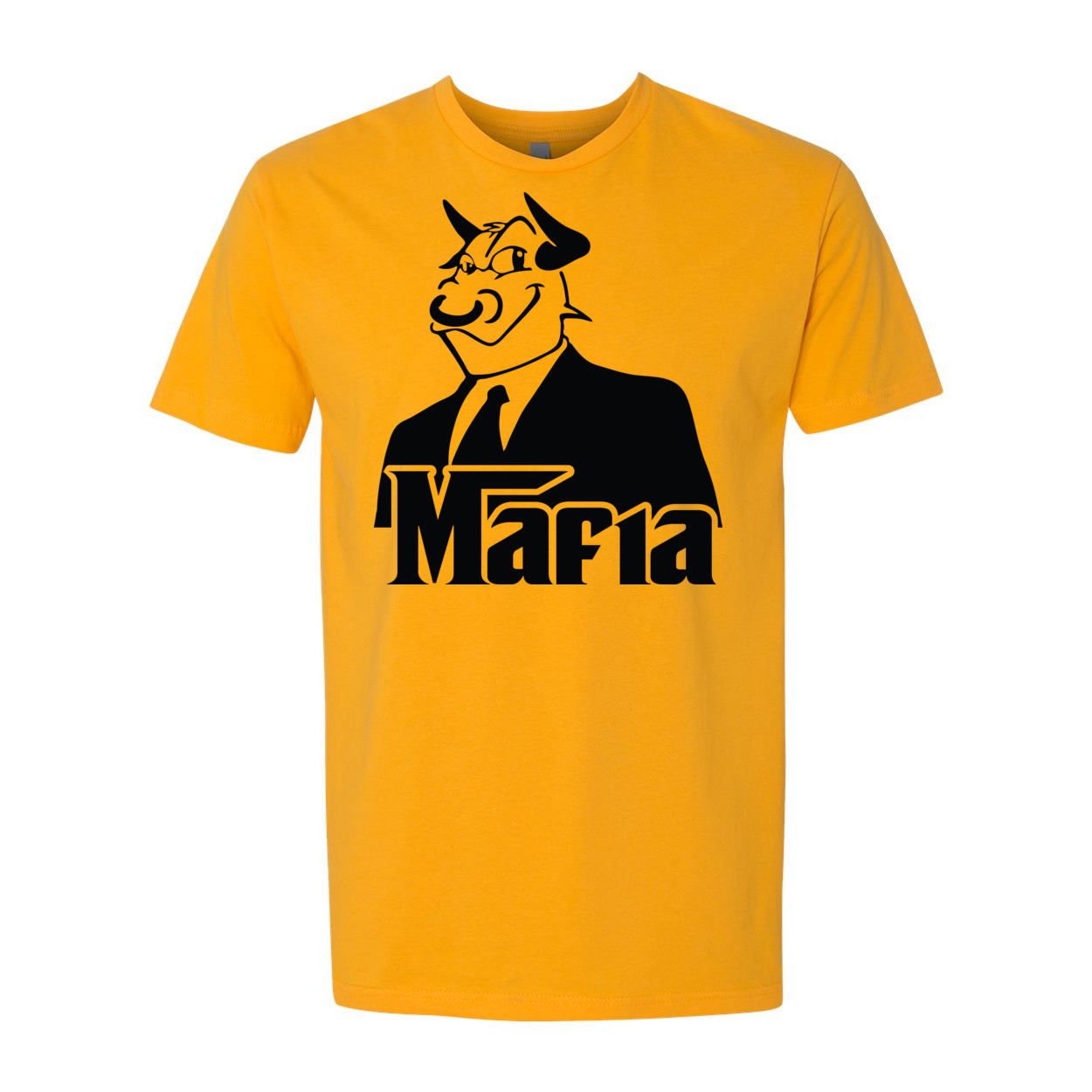 Front Print Mafia 2 Black Print t-shirt showcasing stylish design and soft fabric.