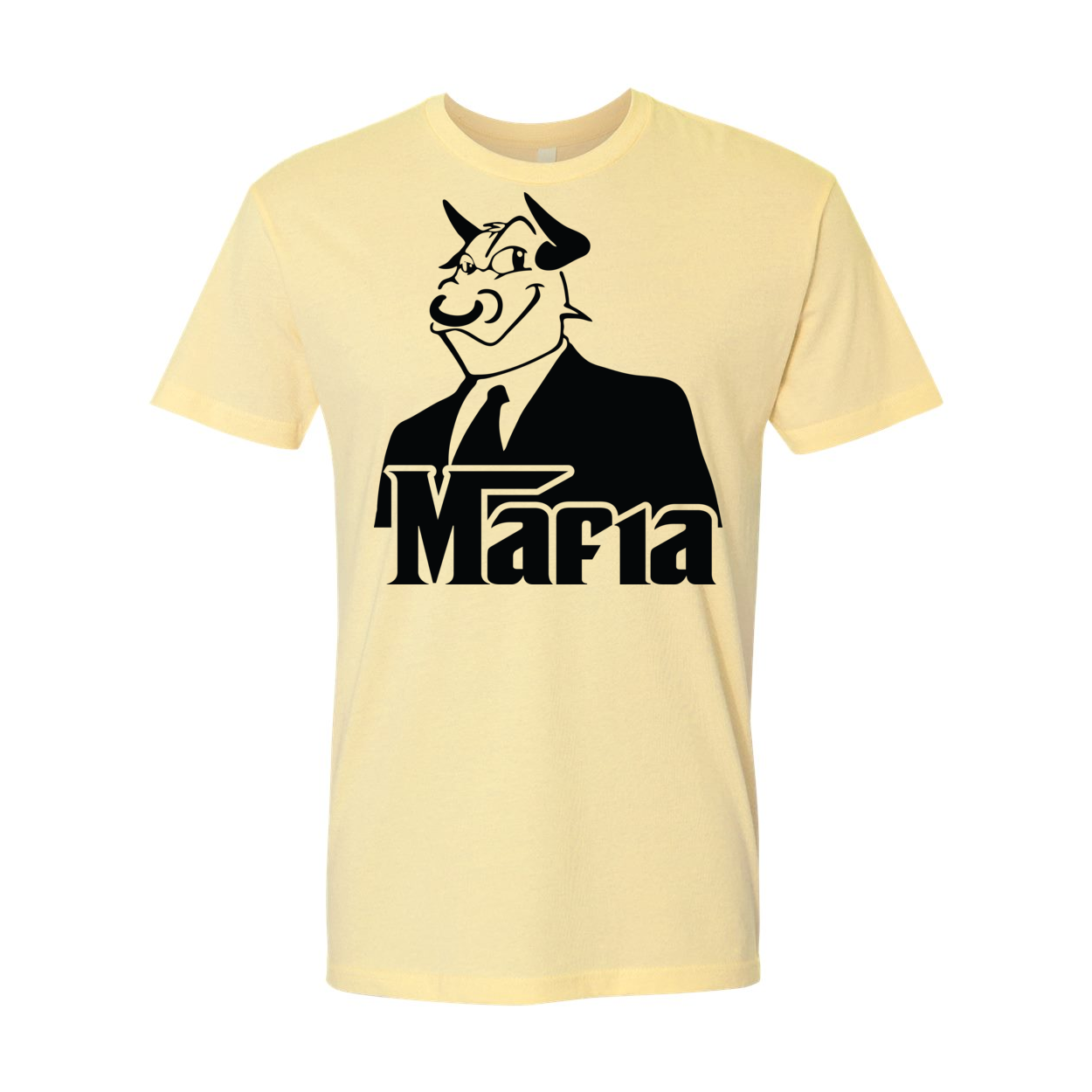 Front Print Mafia 2 Black Print t-shirt showcasing stylish design and soft fabric.