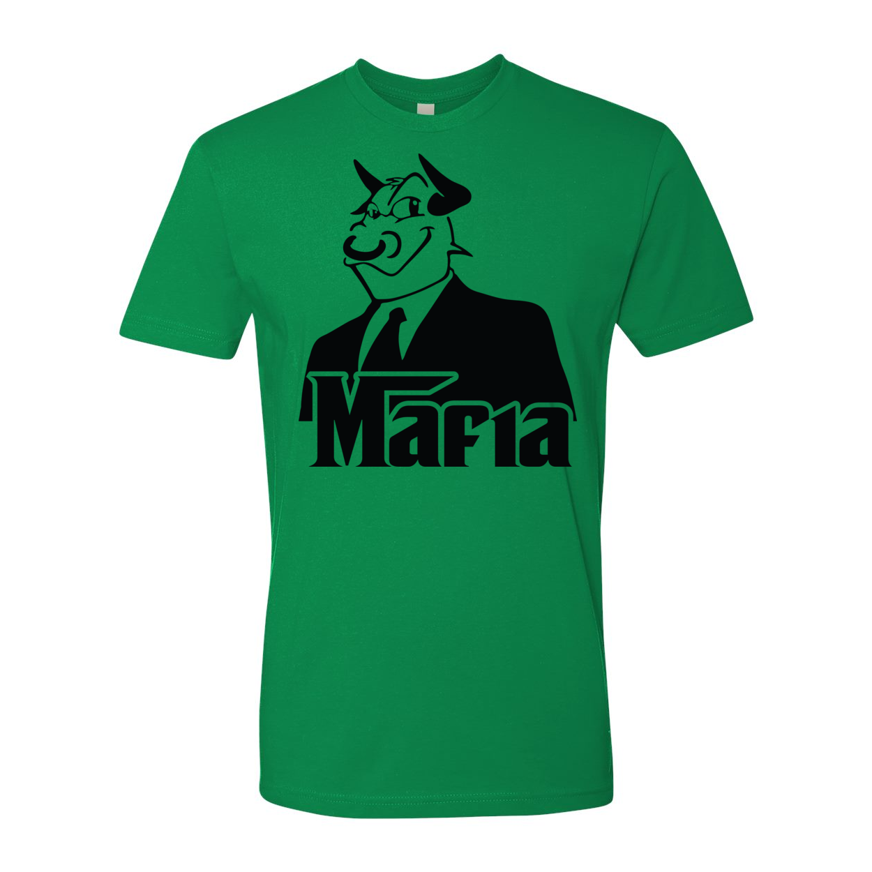 Front Print Mafia 2 Black Print t-shirt showcasing stylish design and soft fabric.