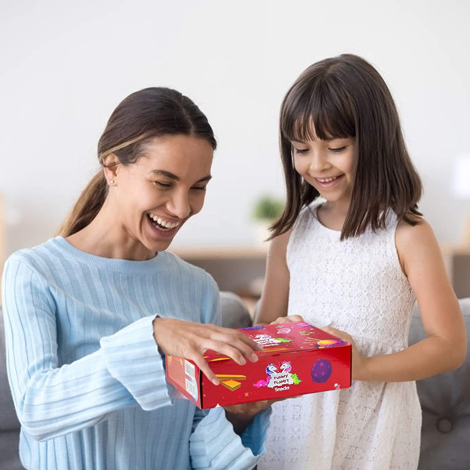 Funny Planet Snacks Pack Care Package featuring assorted snacks including cookies, chips, and candy, perfect for on-the-go snacking.