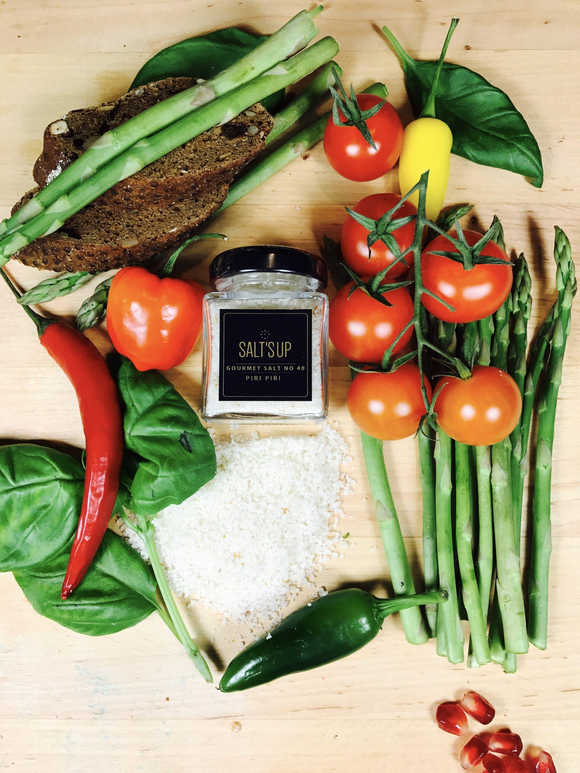 Gift box containing three jars of gourmet salt: PiriPiri, Red Wine, and Rose, elegantly packaged.