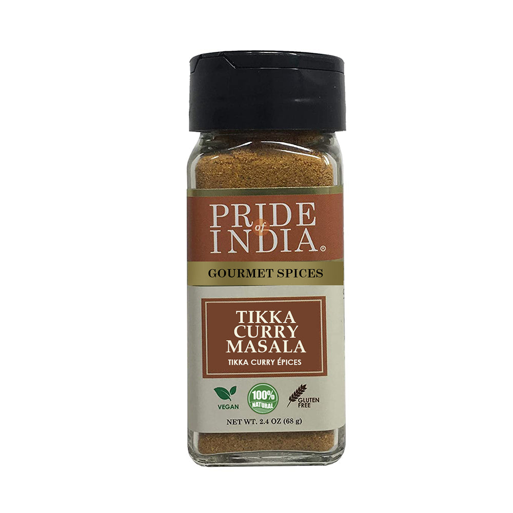 A jar of Gourmet Indian Tikka Curry Masala Seasoning Spice showcasing a blend of 16 spices, perfect for authentic Indian cooking.