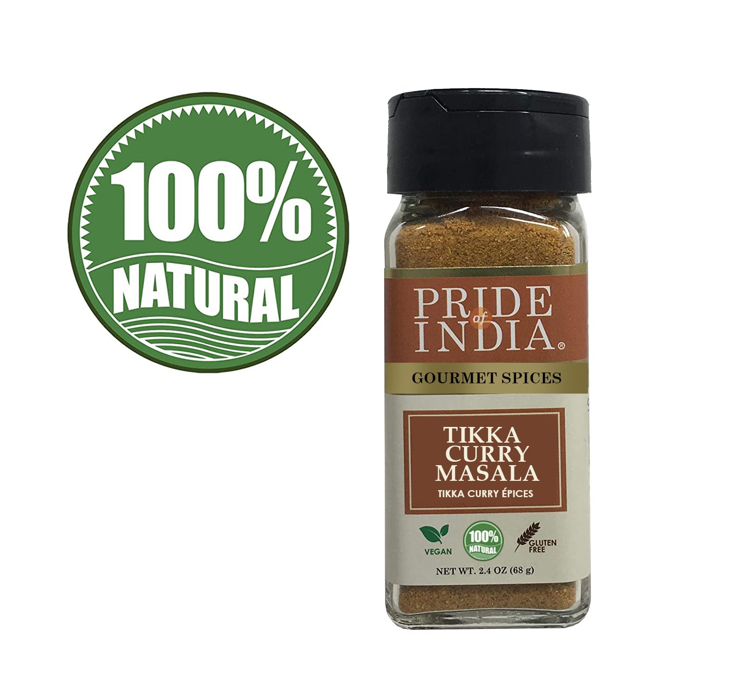 A jar of Gourmet Indian Tikka Curry Masala Seasoning Spice showcasing a blend of 16 spices, perfect for authentic Indian cooking.