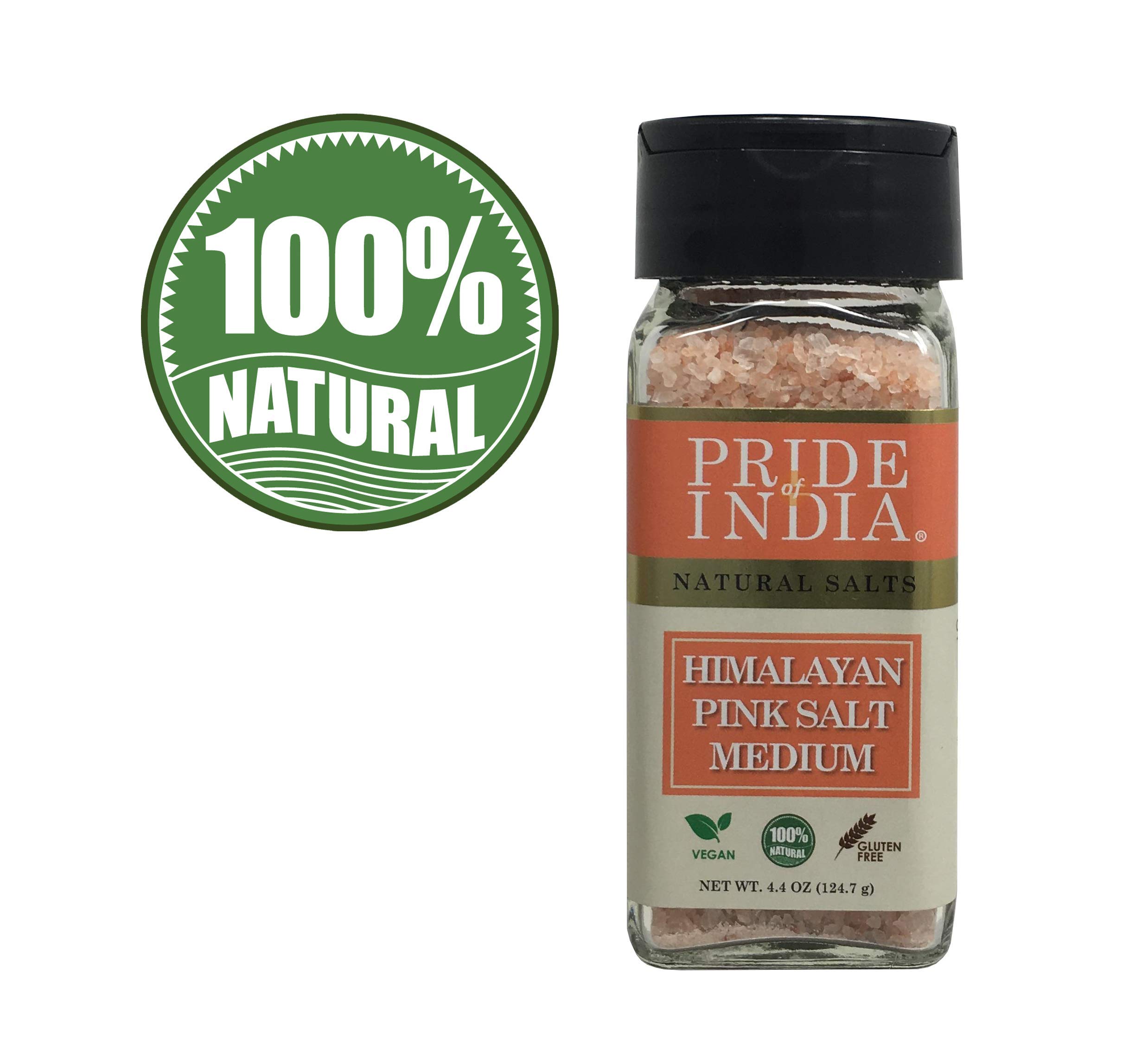 Small dual sifter jar filled with coarse Himalayan pink rock salt, showcasing its reddish-pink color and natural texture.