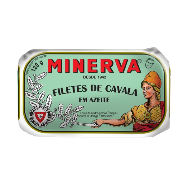 A can of Mackerel Fillets in Olive Oil showcasing the succulent fillets glistening in rich olive oil.