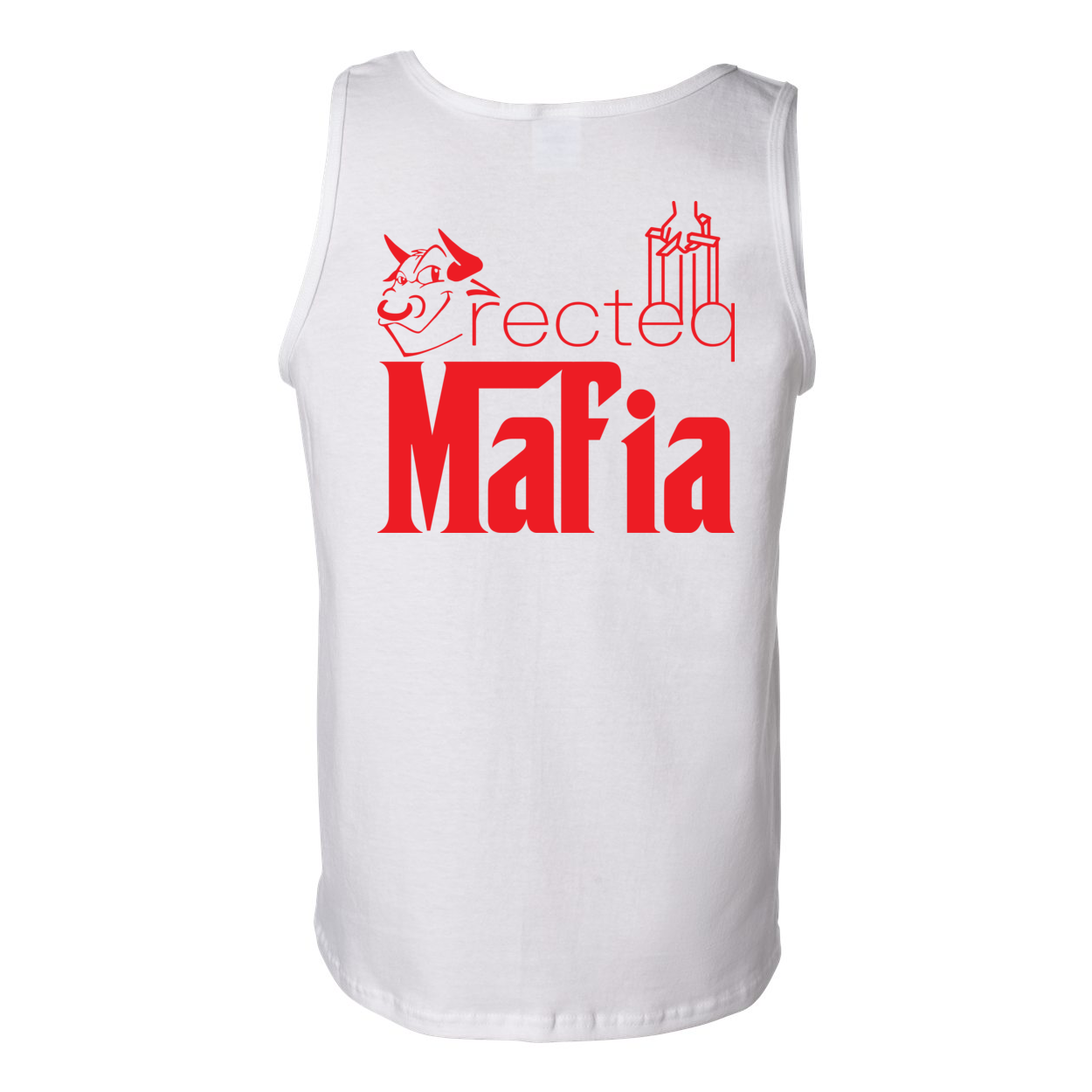 Mafia Front/Back Print Ultra Cotton Tank Top showcasing a stylish design with a comfortable fit, perfect for casual wear.