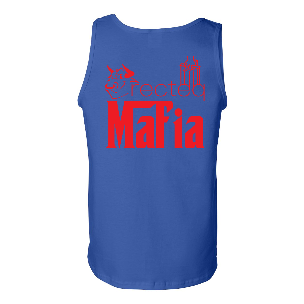 Mafia Front/Back Print Ultra Cotton Tank Top showcasing a stylish design with a comfortable fit, perfect for casual wear.