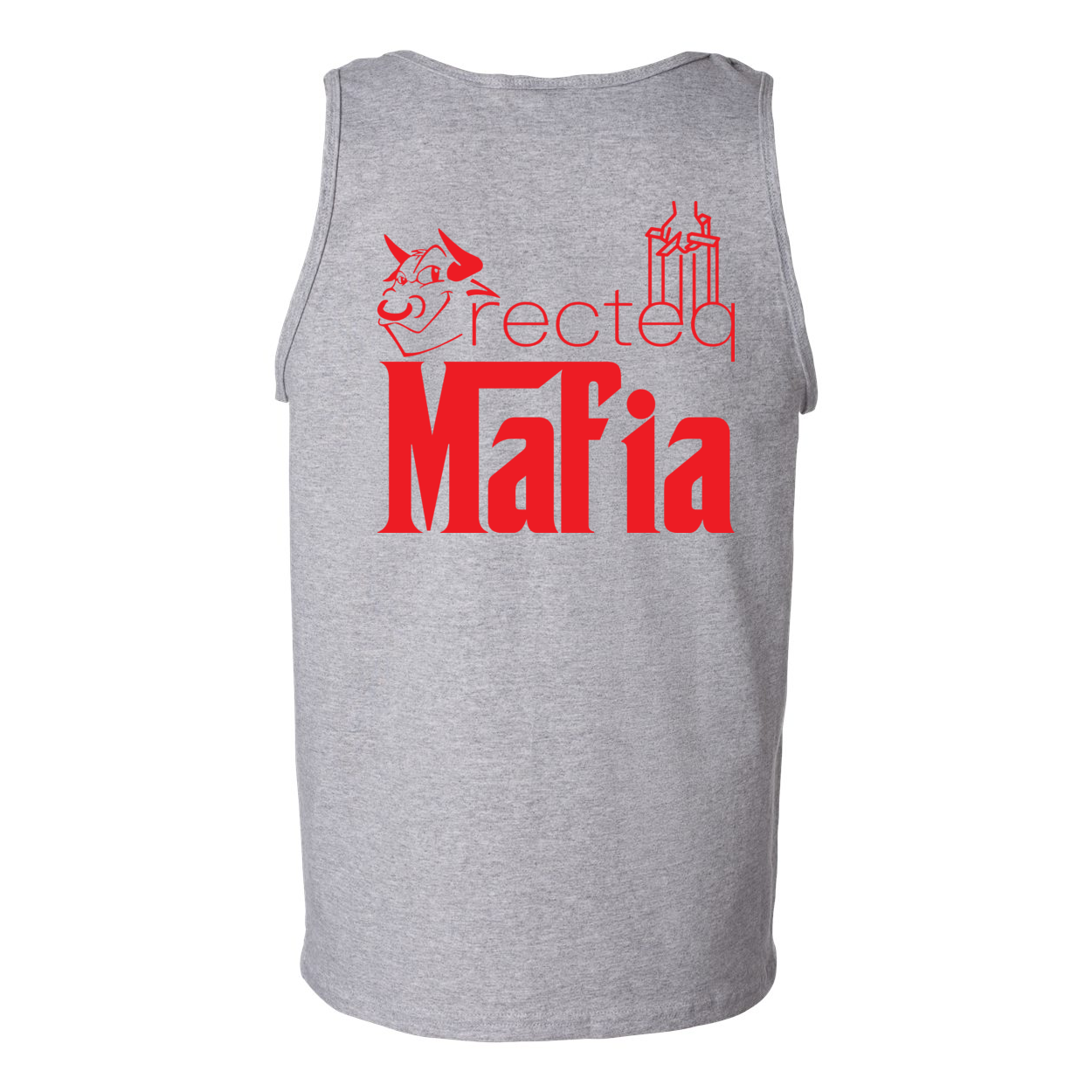 Mafia Front/Back Print Ultra Cotton Tank Top showcasing a stylish design with a comfortable fit, perfect for casual wear.