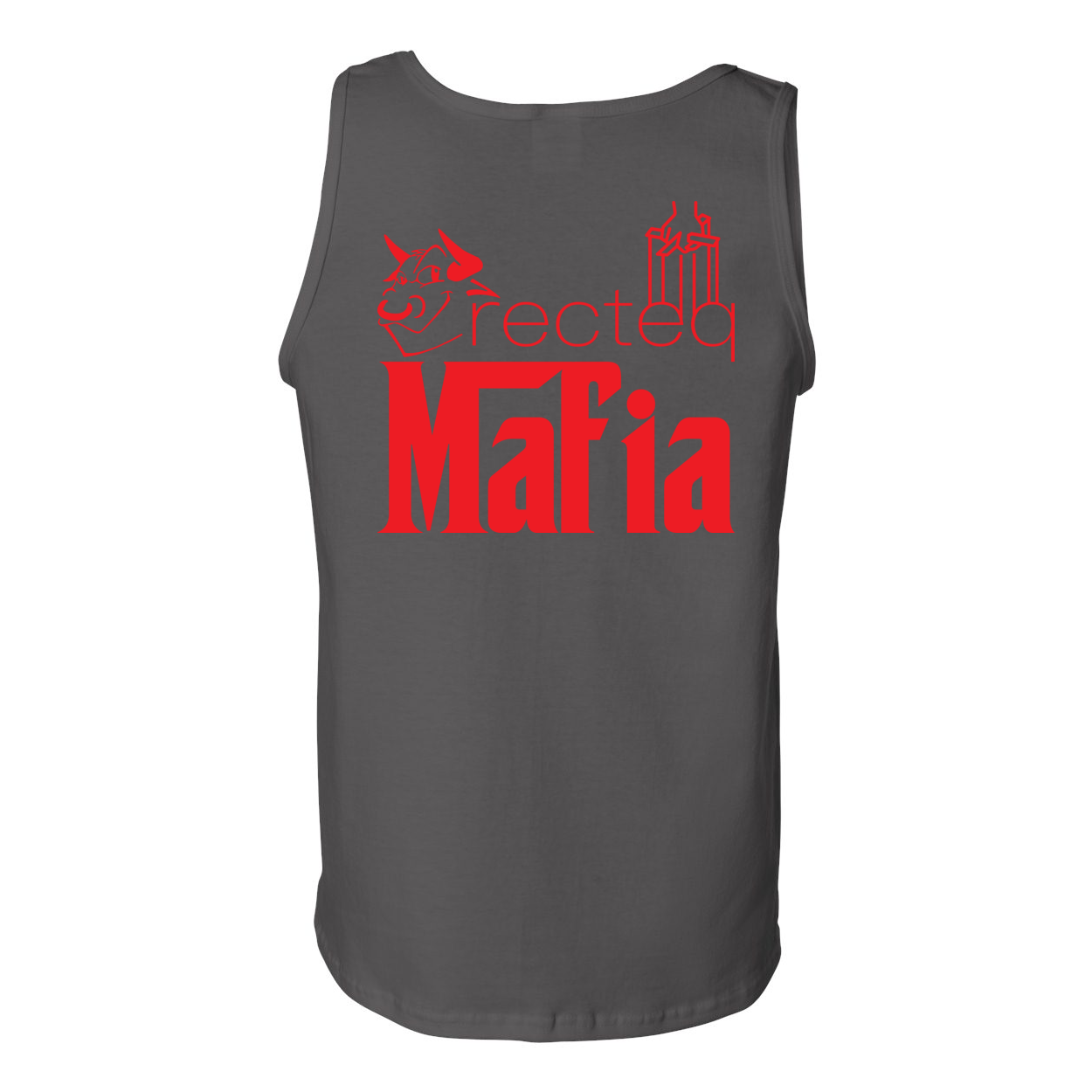 Mafia Front/Back Print Ultra Cotton Tank Top showcasing a stylish design with a comfortable fit, perfect for casual wear.