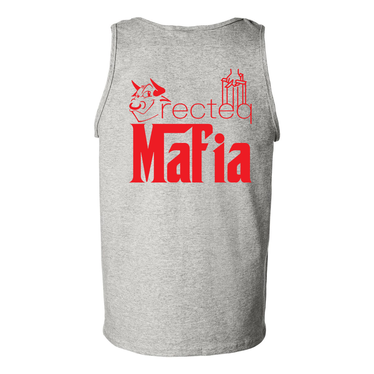 Mafia Front/Back Print Ultra Cotton Tank Top showcasing a stylish design with a comfortable fit, perfect for casual wear.