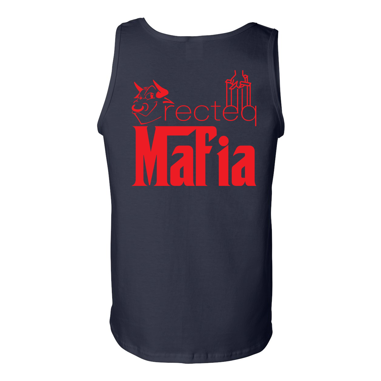 Mafia Front/Back Print Ultra Cotton Tank Top showcasing a stylish design with a comfortable fit, perfect for casual wear.