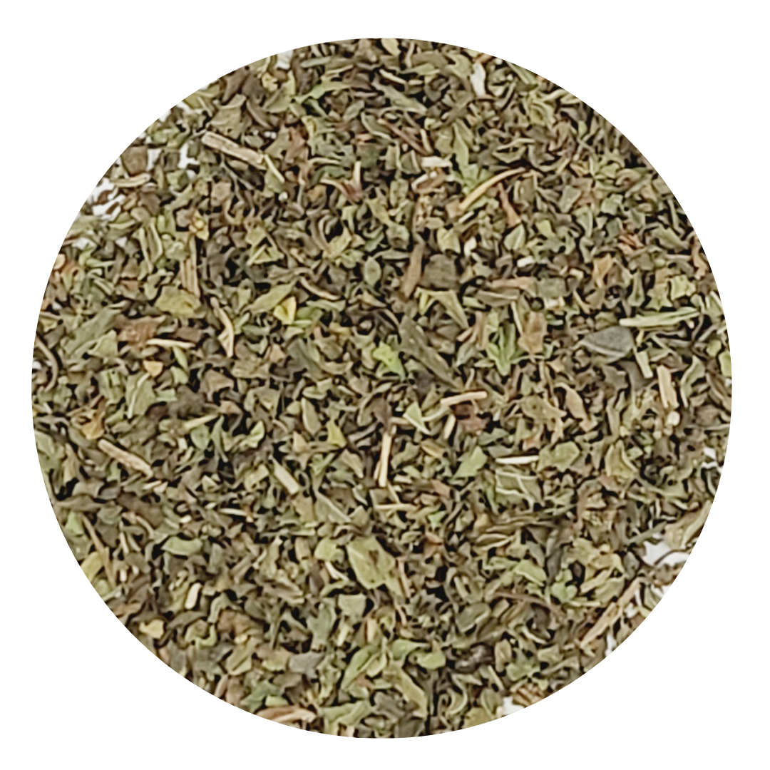 A vibrant package of Mint To Be herbal tea blend featuring organic spearmint and peppermint leaves, perfect for a refreshing caffeine-free drink.