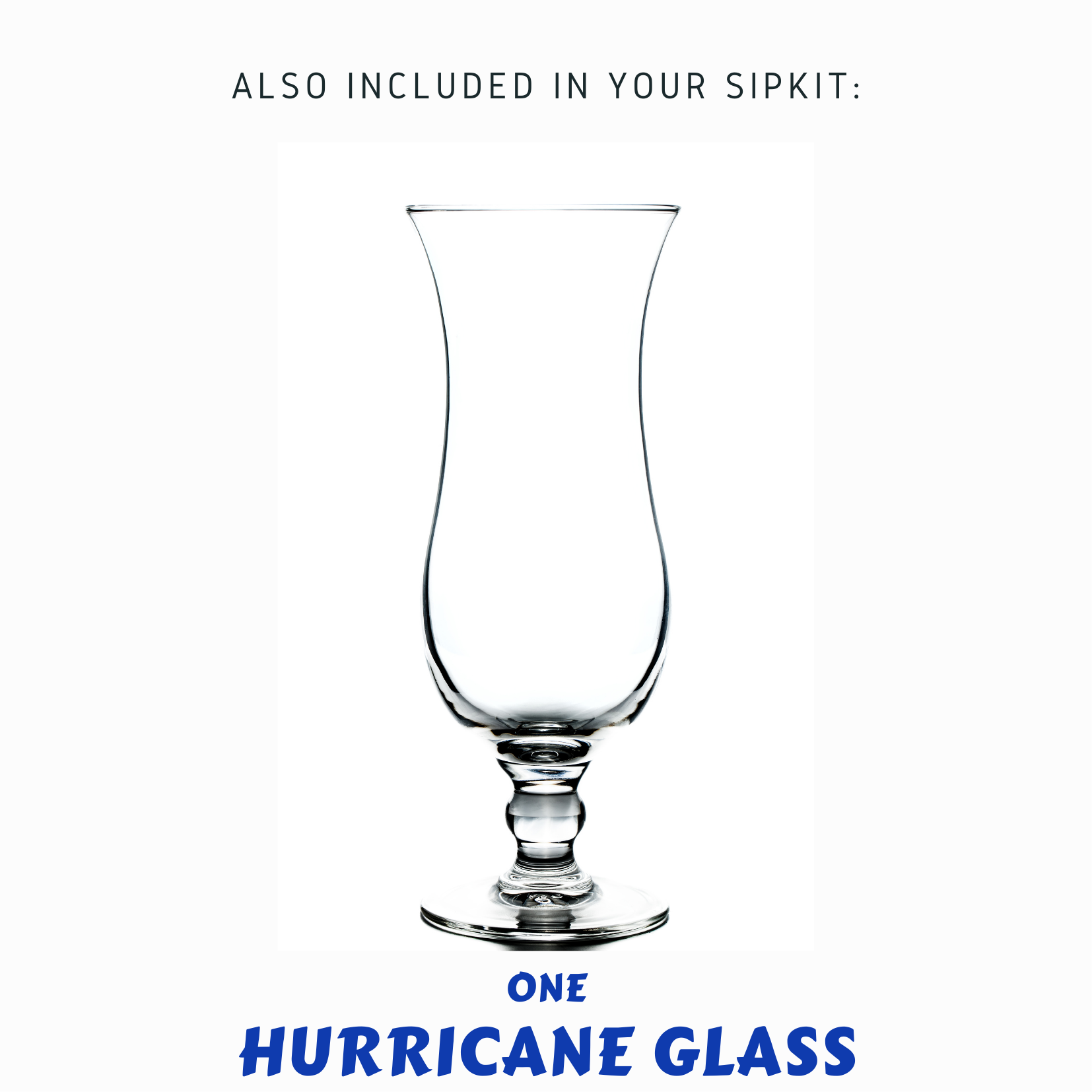 Mélange Jolie Hurricane Cocktail SipKit™ with ingredients and glass for cocktail preparation.