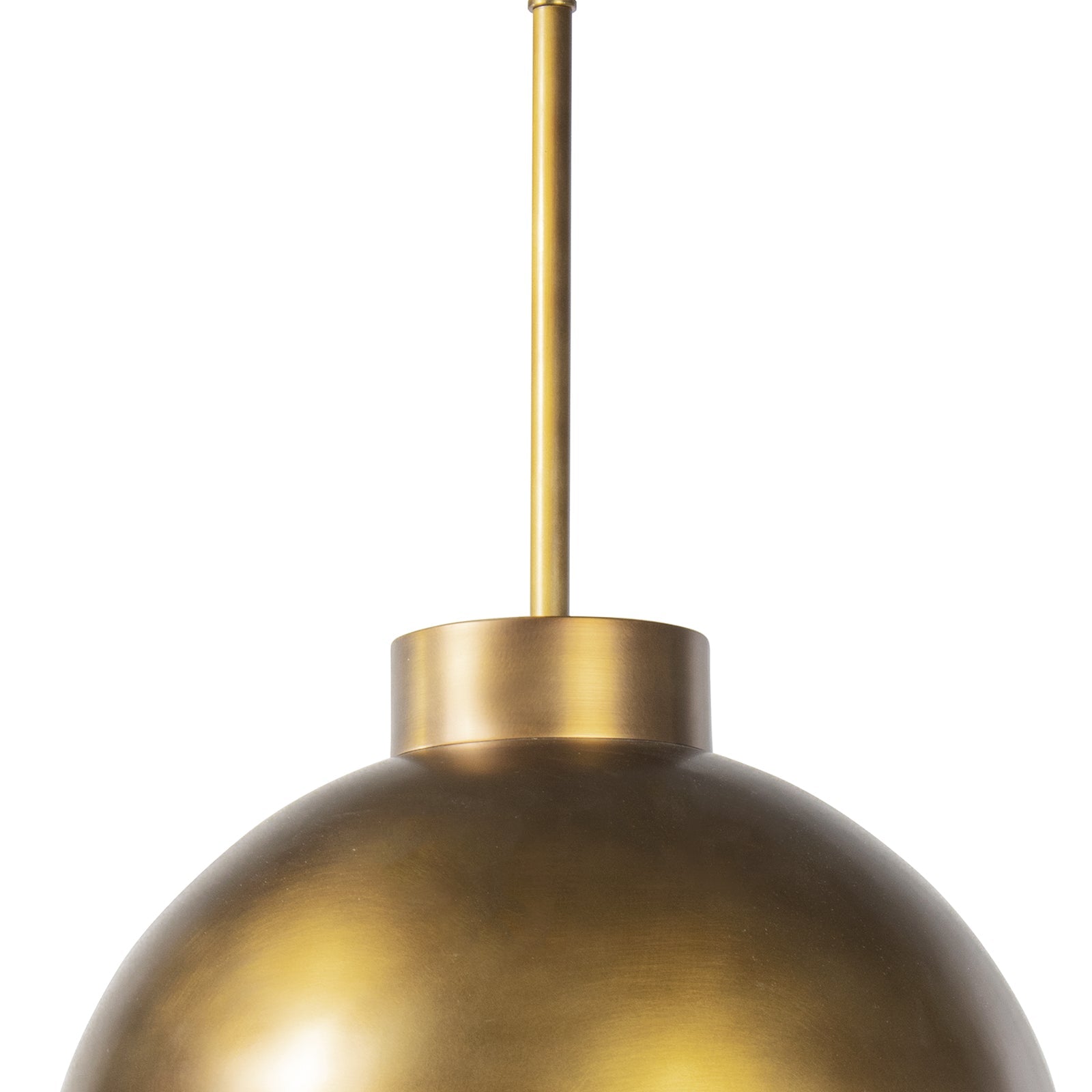 Montreux Pendant light featuring a curved metal shade and large milk glass globe, perfect for modern home decor.