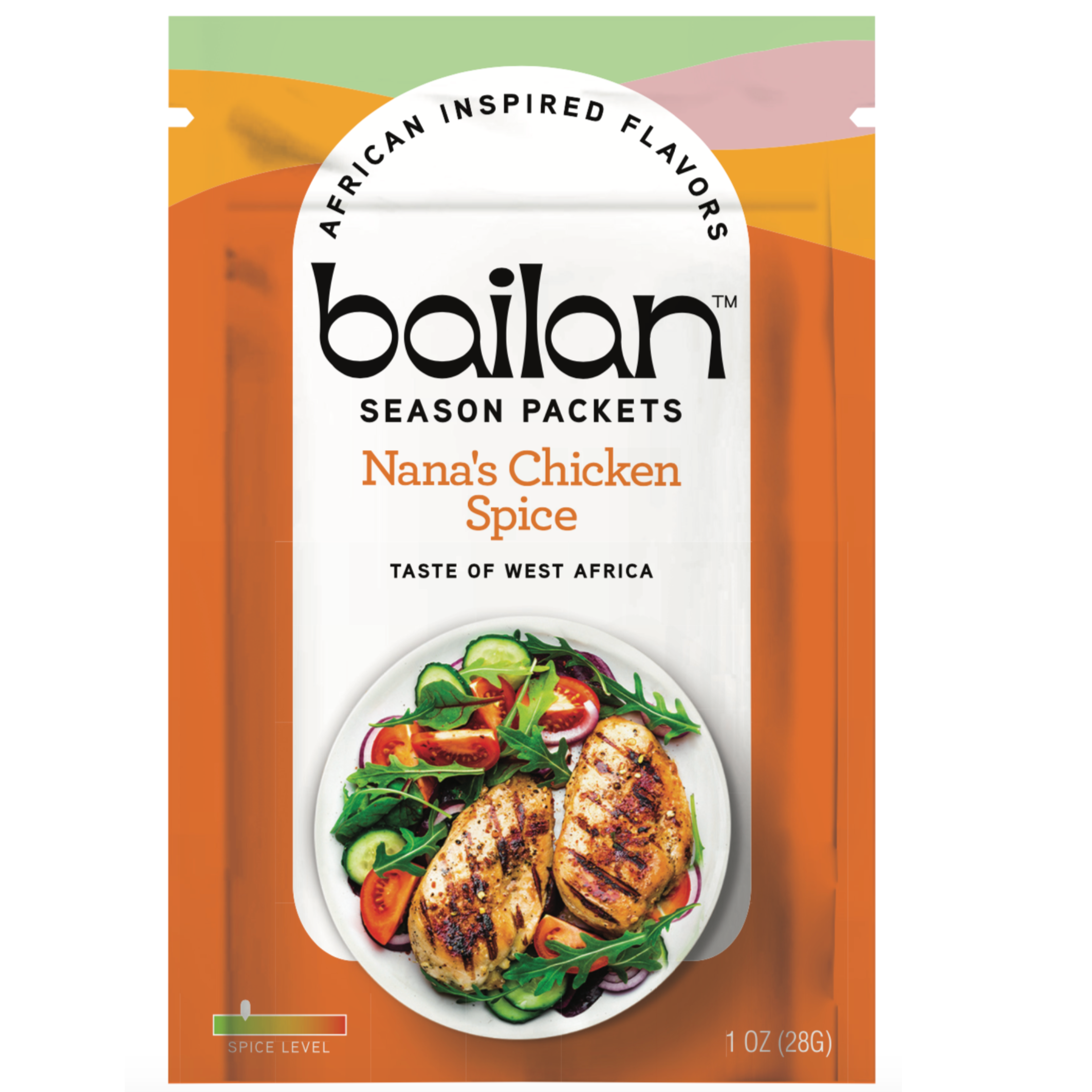 A pack of Nana's Chicken Spice featuring vibrant packaging, showcasing the all-natural seasoning blend for flavorful chicken dishes.