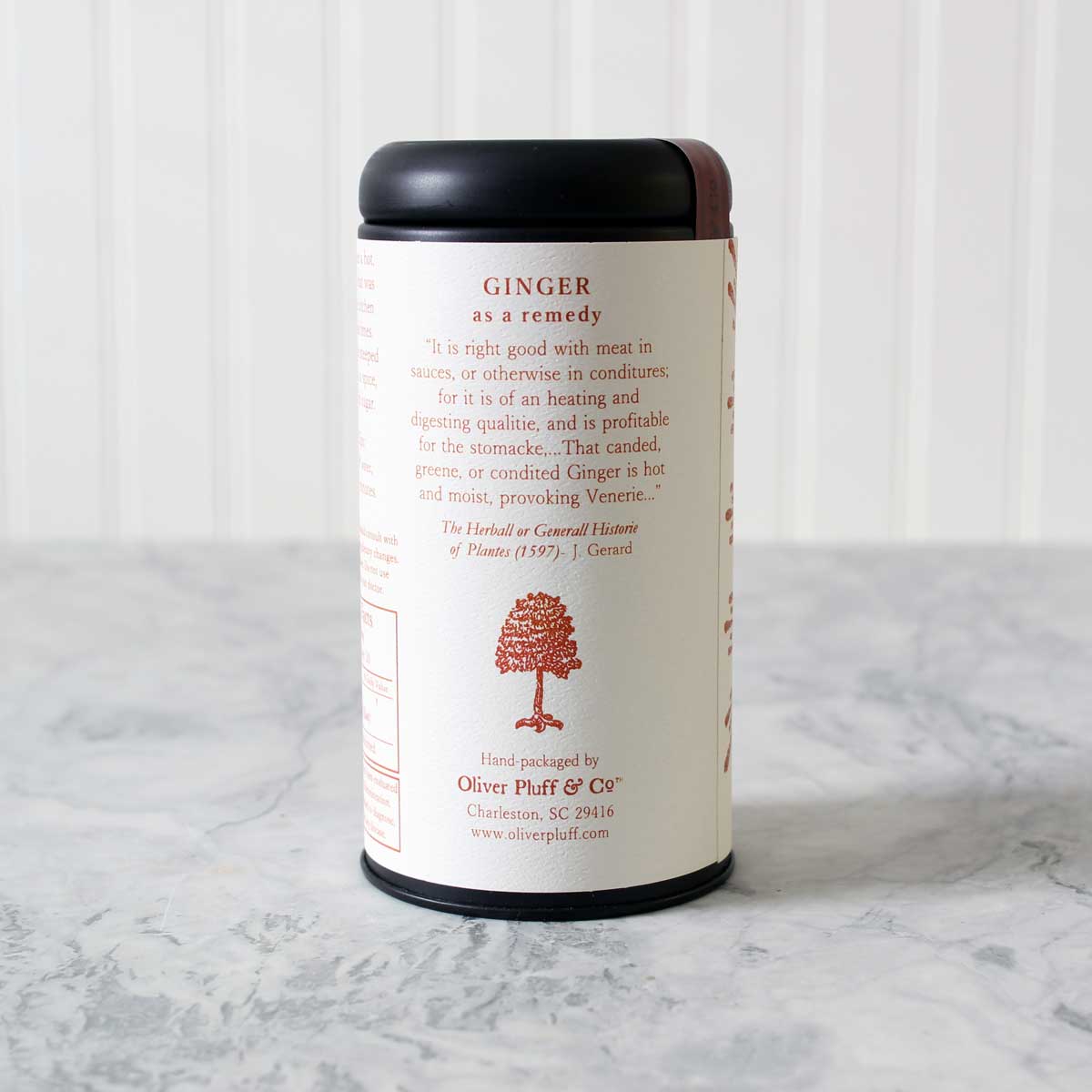 A box of No. 5 Ginger tea featuring 20 teabags, showcasing its vibrant packaging and the aromatic ginger flavor inside.