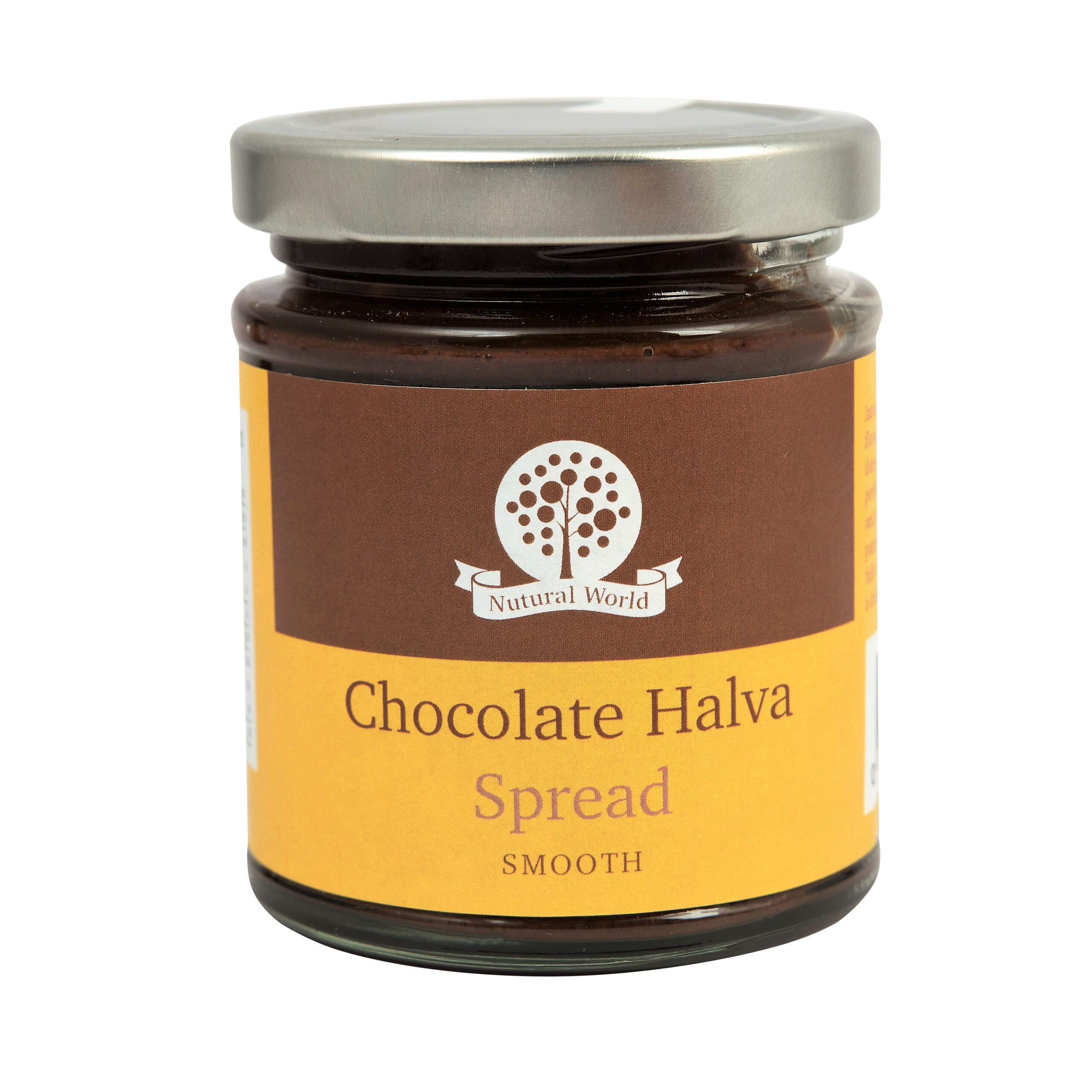 "Chocolate halva spread jar"