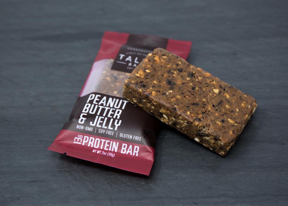 Peanut Butter & Jelly Box energy bar with wholesome ingredients like roasted peanuts and cherries, perfect for on-the-go snacking.