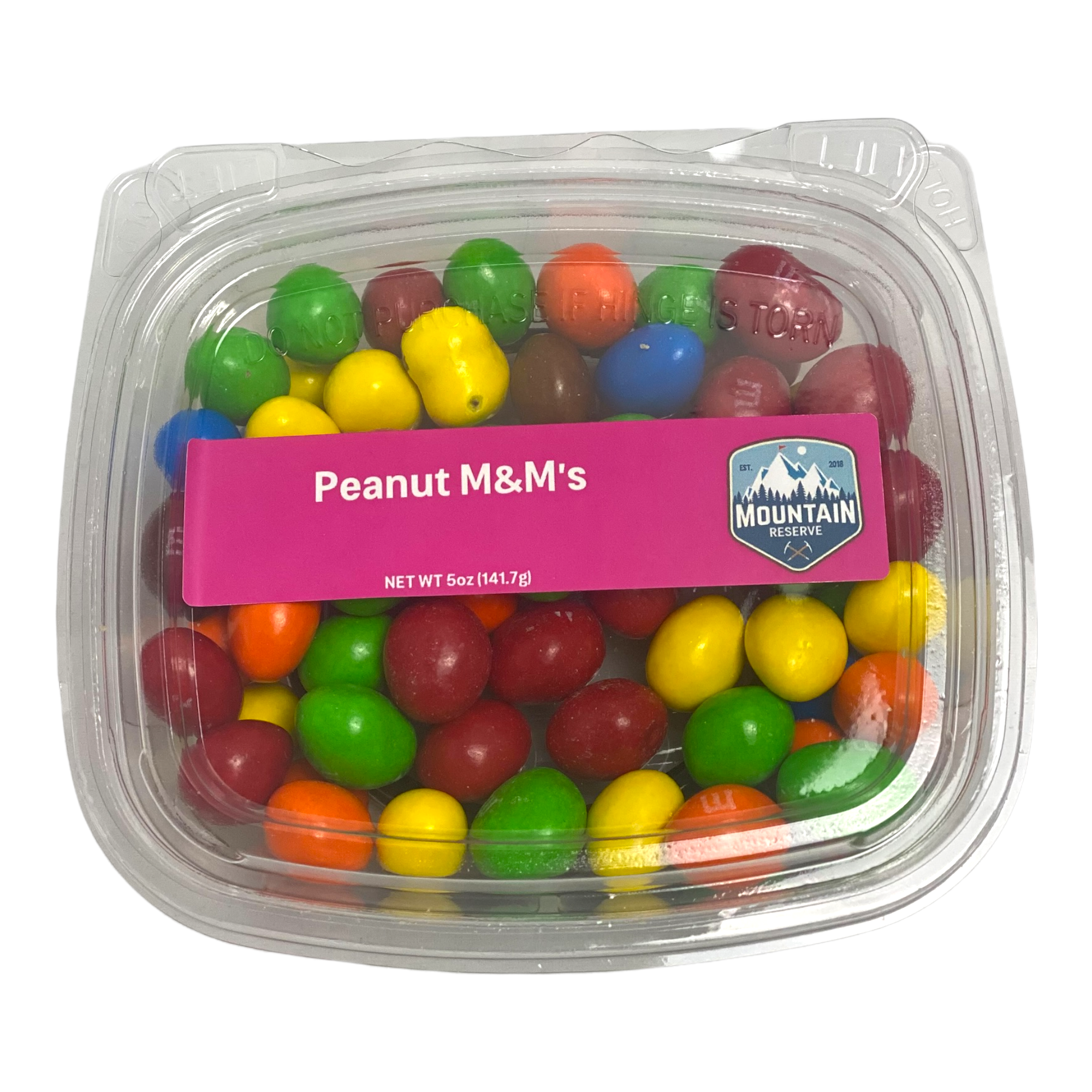 A 6oz container of Peanut M&Ms featuring colorful candy shells and crunchy peanuts.