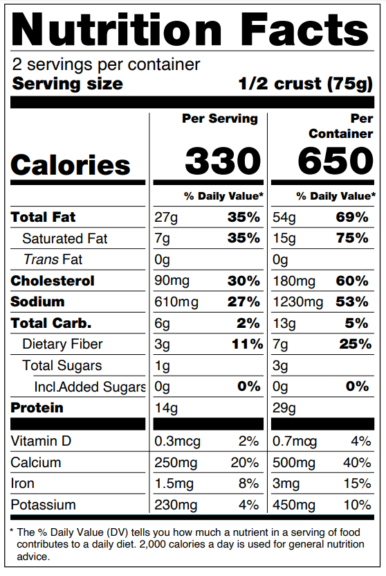 Premium Keto Pizza Crust made from all-natural ingredients, gluten-free and keto-friendly, available in 9" and 12" sizes.