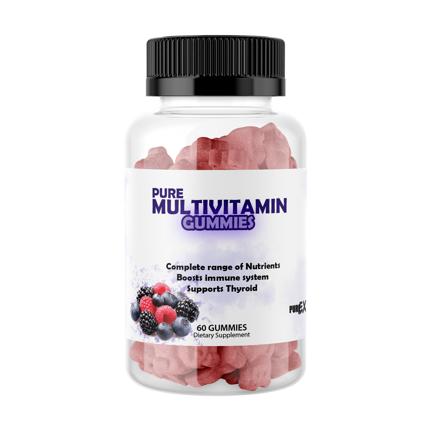 Bottle of multivitamin gummies.