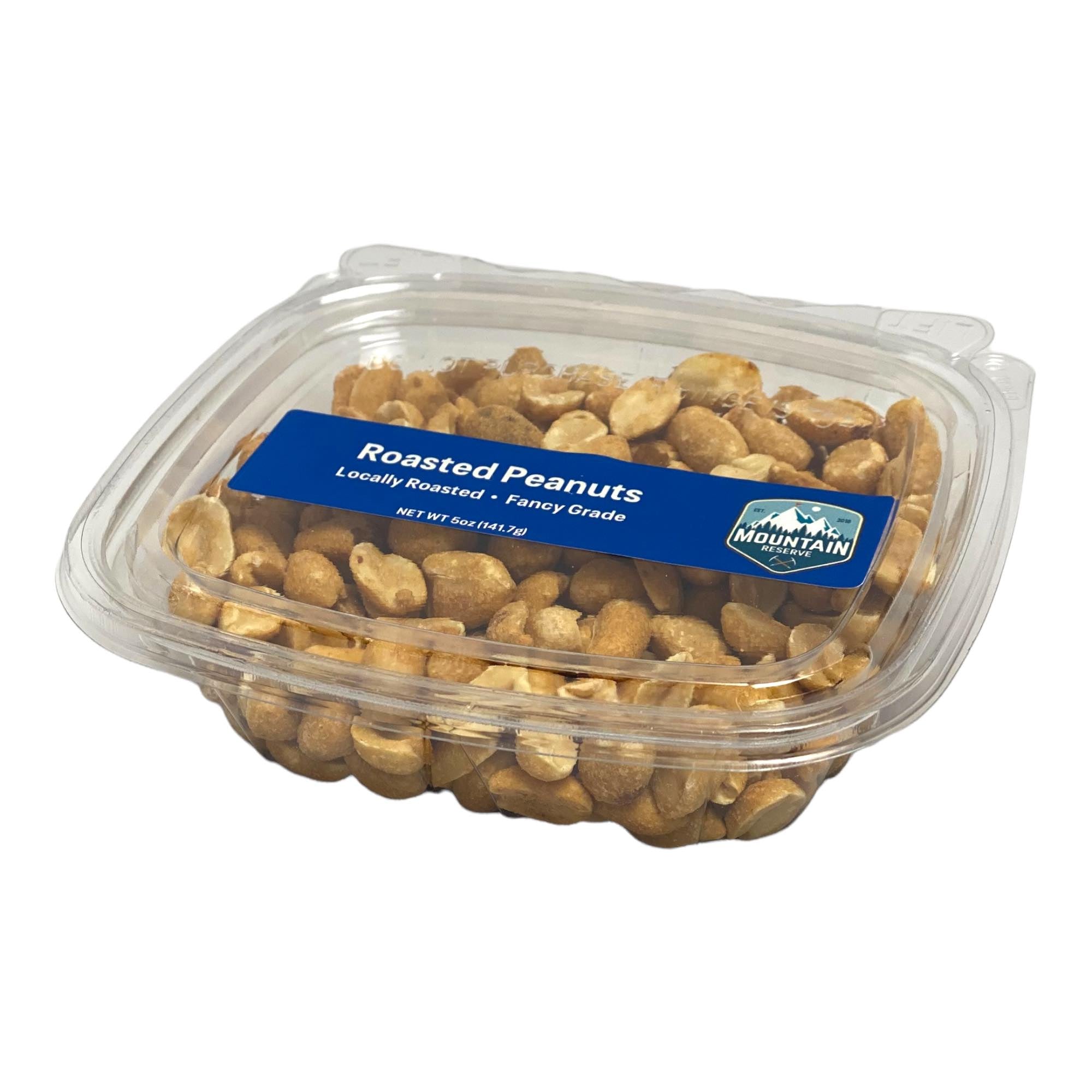 A 5oz container of roasted peanuts, showcasing their golden-brown color and crunchy texture.