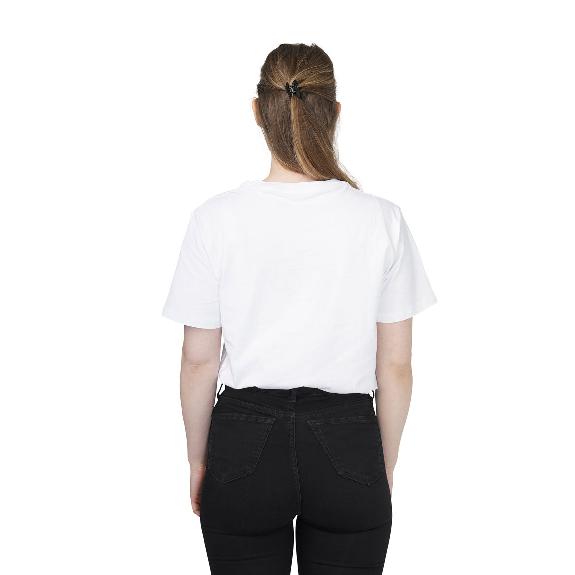 SALTVERK White UNISEX T-Shirt displayed on a hanger, showcasing its soft cotton fabric and stylish design.