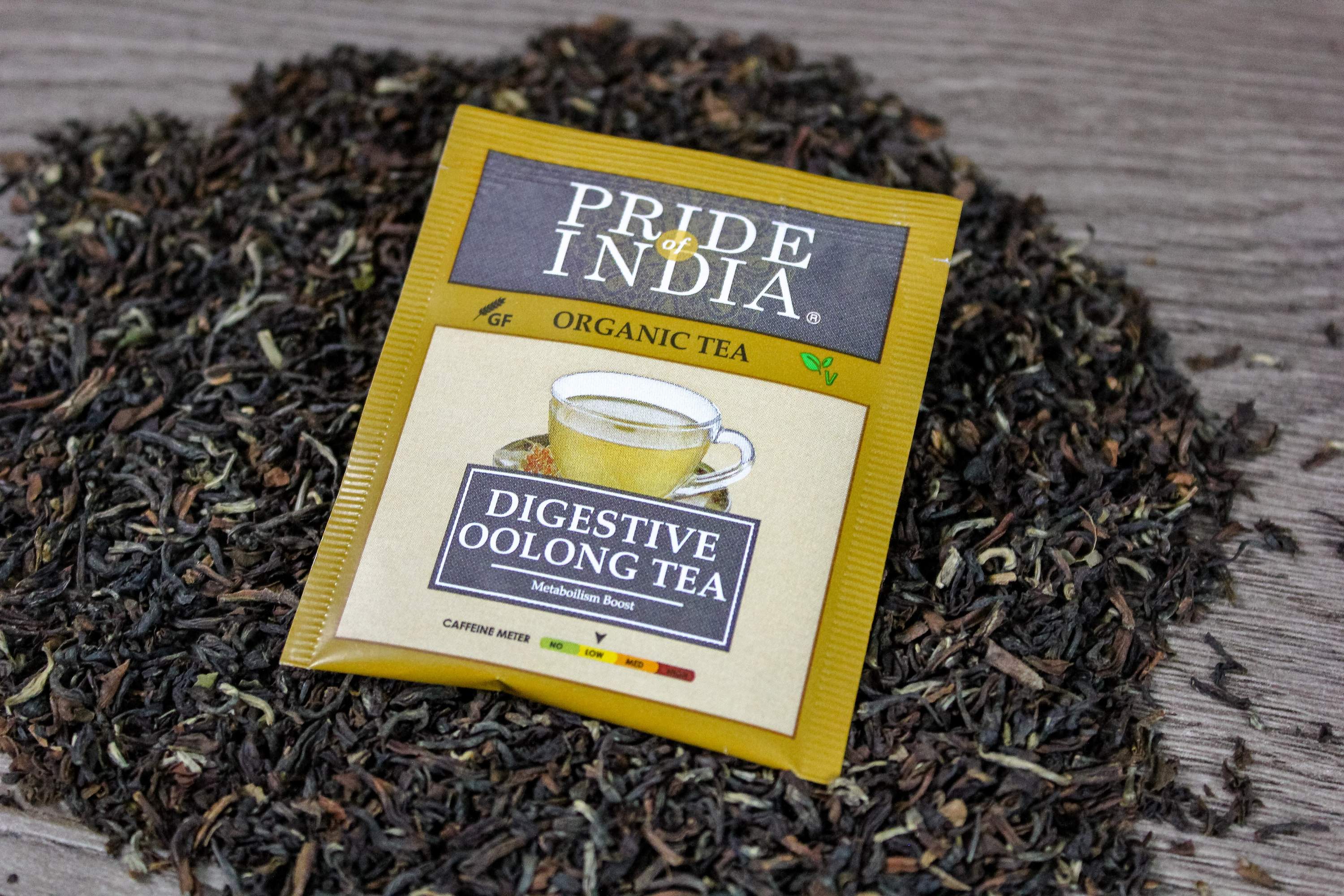 Sauvignon Creme Peachy Oolong Tea Bags in a box, showcasing the organic tea bags with a peachy flavor profile.