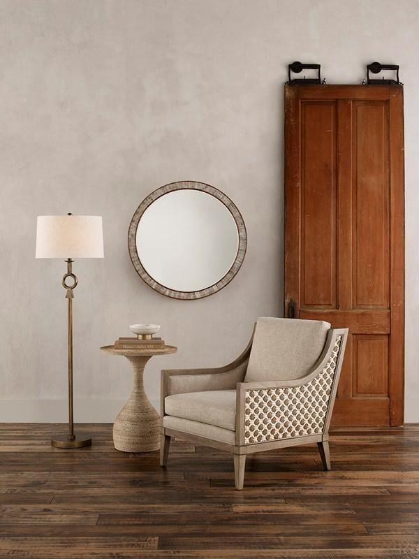 Simo Accent Table featuring an hourglass shape wrapped in natural Abacá rope, showcasing its unique design and craftsmanship.