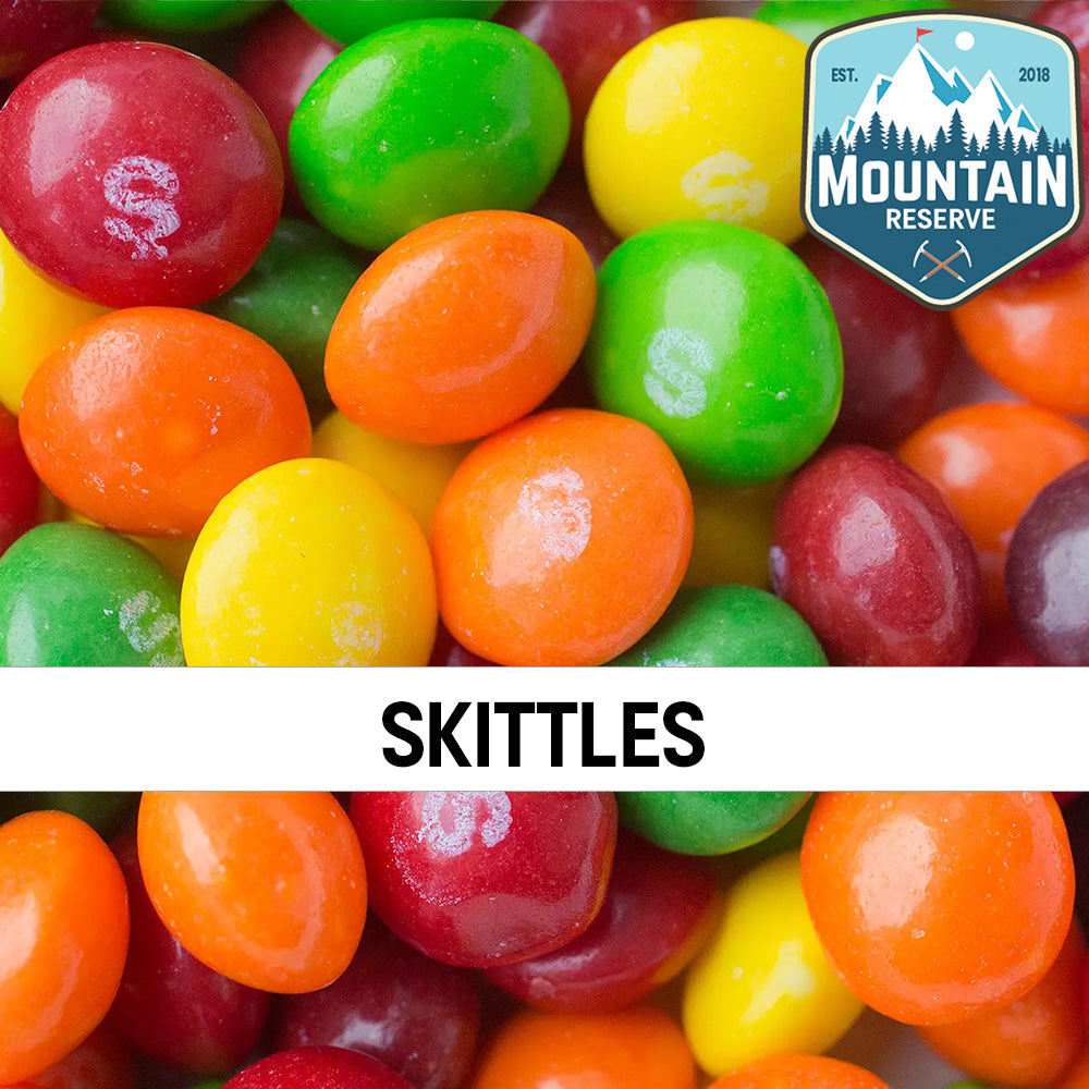 A colorful 7oz bag of Skittles candy featuring assorted fruity flavors.