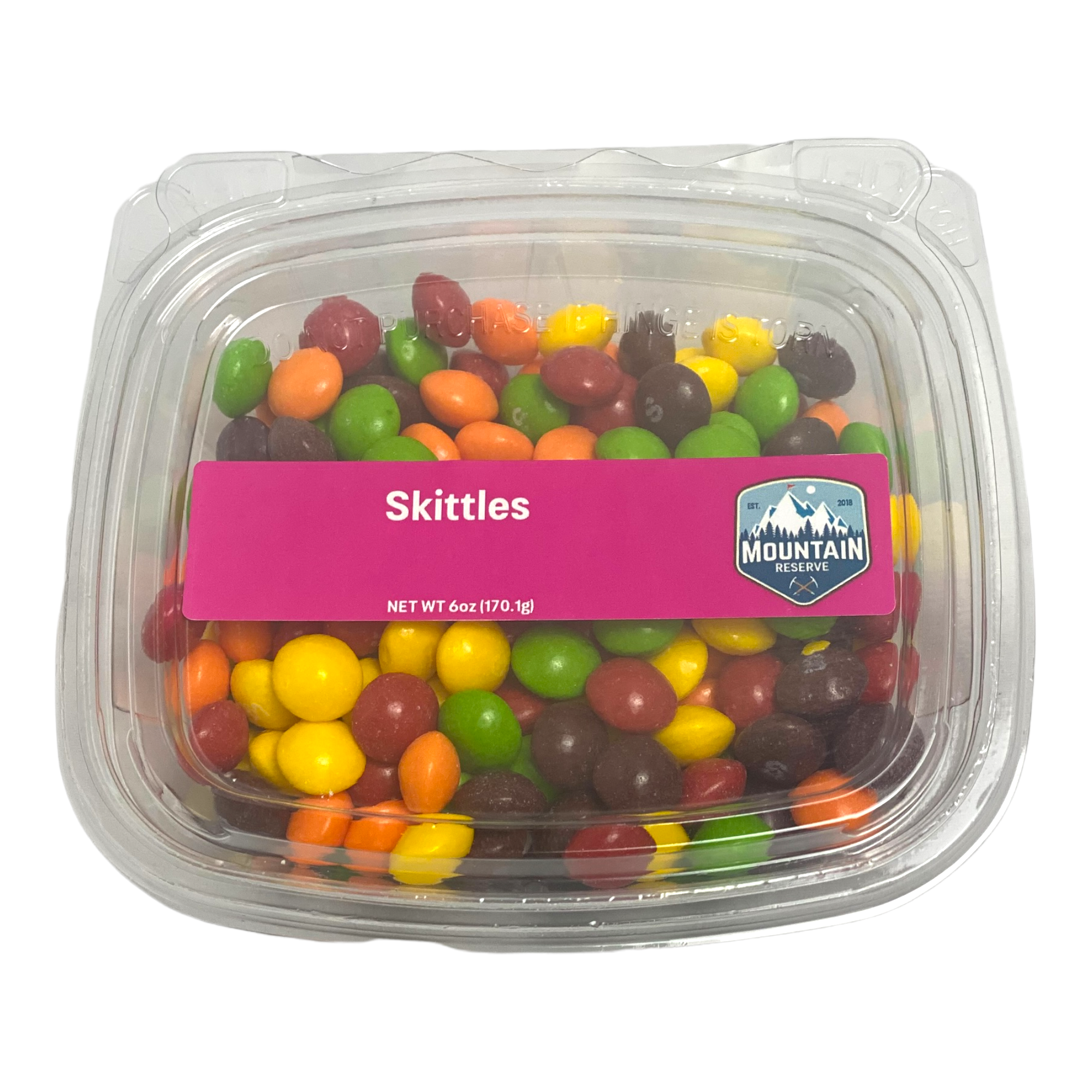 A colorful 7oz bag of Skittles candy featuring assorted fruity flavors.