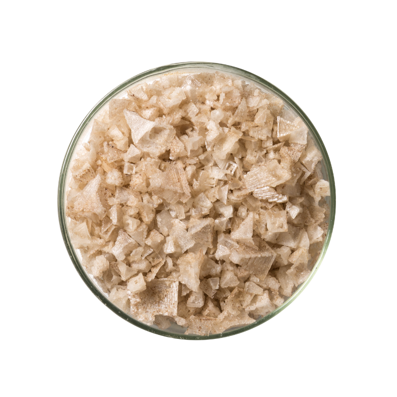 A package of SMOKED SALT 'BEECH' flakes, showcasing its eco-friendly design and rich, smoky flavor.