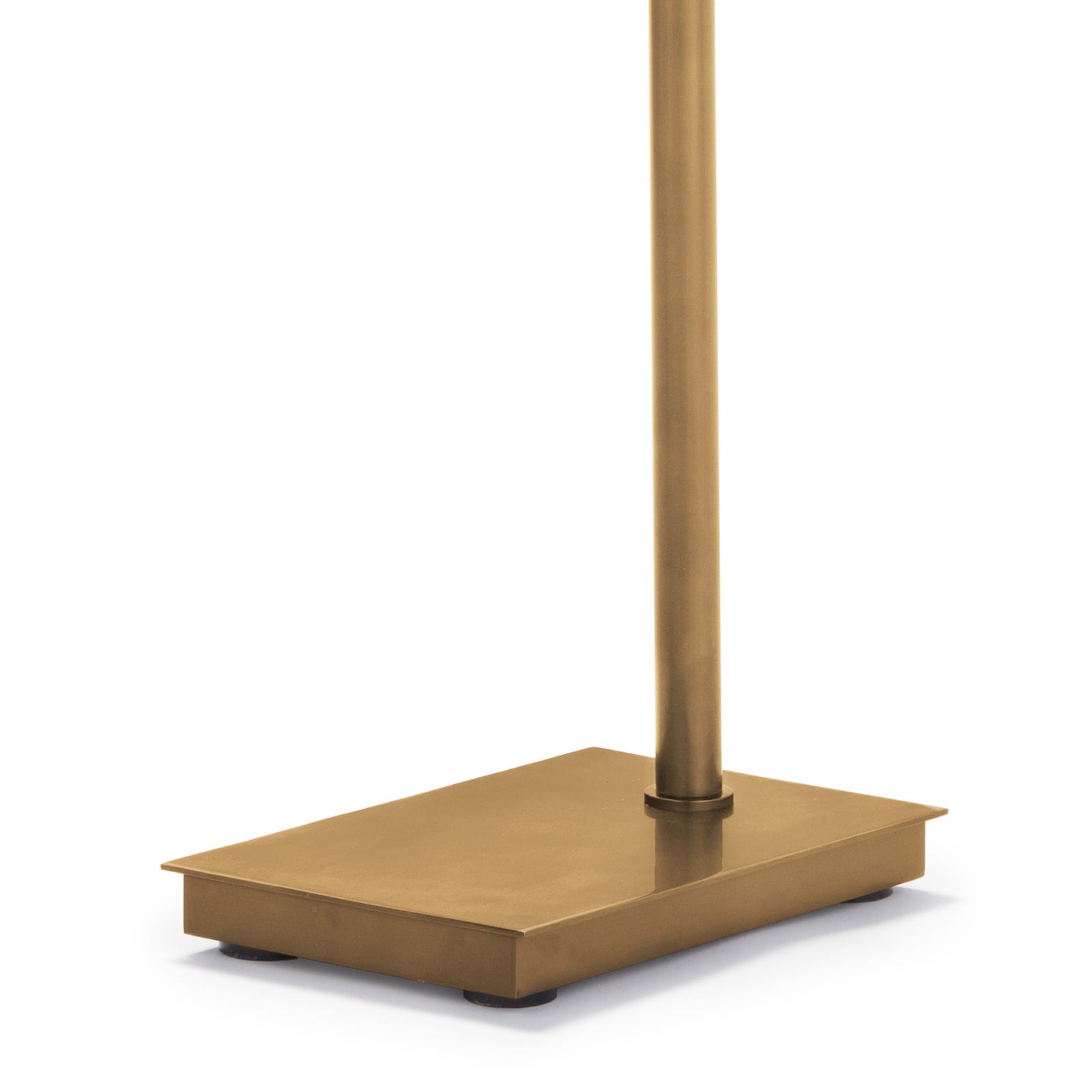 Virtue Floor Lamp featuring a natural brass finish and adjustable design, ideal for reading and task lighting.